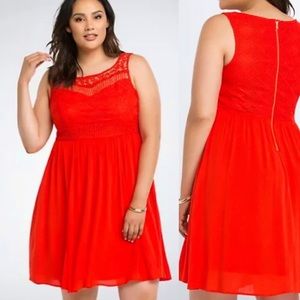 NEW | Torrid Gauze Crochet MIDI Dress | Red Sleeveless | Size 18 | Holiday Boho